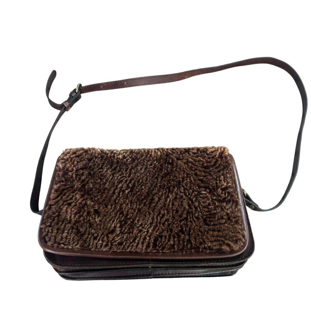 PATRICIA NASH Laser Cut Sherpa Collection Bari Saddle Bag Chocolate Brown